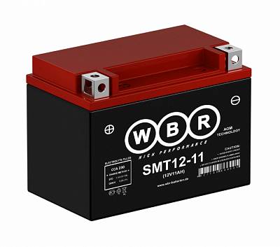 Мотоаккумулятор WBR AGM - 11 А/ч 230 А (SMT12-11) YTZ12S-BS, YTZ14S-BS