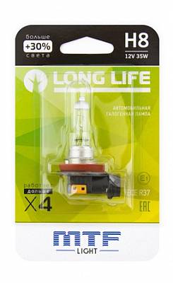 Автолампа H8 MTF Long Life 3000K (HLL1208b)